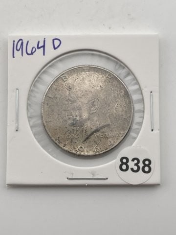 1964 D Kennedy Half Dollar Silver Coin: KEY WORDS: INDIAN ARTIFACT ARTIFACTS ARROWHEAD ARROWHEADS NATIVE AMERICAN MISSISSIPPIAN QUAPAW CADDO POTTERY COINS MORGAN DOLLAR PEACE DOLLAR SILVER COINS Arkansas. Now taking in consignments for pre-