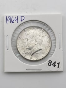 1964 D Kennedy Half Dollar Silver Coin