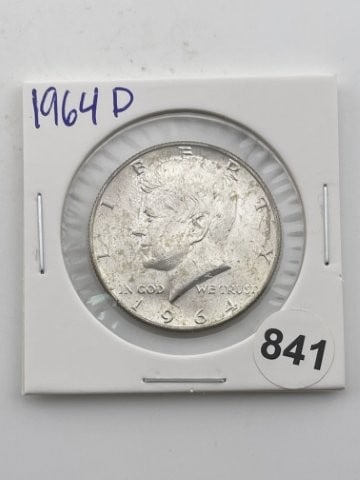 1964 D Kennedy Half Dollar Silver Coin: KEY WORDS: INDIAN ARTIFACT ARTIFACTS ARROWHEAD ARROWHEADS NATIVE AMERICAN MISSISSIPPIAN QUAPAW CADDO POTTERY COINS MORGAN DOLLAR PEACE DOLLAR SILVER COINS Arkansas. Now taking in consignments for pre-