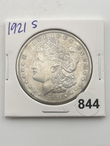 1921 S Morgan Silver Dollar Coin: KEY WORDS: INDIAN ARTIFACT ARTIFACTS ARROWHEAD ARROWHEADS NATIVE AMERICAN MISSISSIPPIAN QUAPAW CADDO POTTERY COINS MORGAN DOLLAR PEACE DOLLAR SILVER COINS Arkansas. Now taking in consignments for pre-