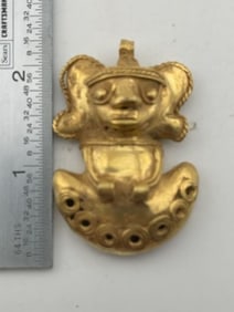 Tumbaga Tairona Gold Figurine UNKNOWN MATERIAL Indian Artifact Arrowhead