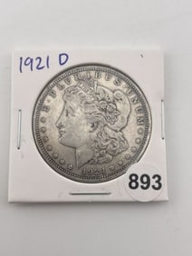 1921 D Morgan Silver Dollar Coin