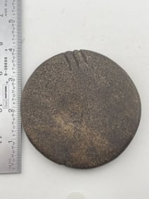 Discoidal with Tally Marks Indian Artifact Arrowhead