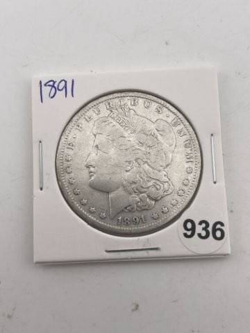 1891 Morgan Silver Dollar Coin (1 of 2)