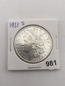 1921 S Morgan Silver Dollar Coin