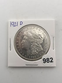 1921 D Morgan Silver Dollar Coin