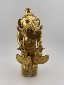 Tumbaga Tairona Gold Figurine UNKNOWN MATERIAL Indian Artifact Arrowhead