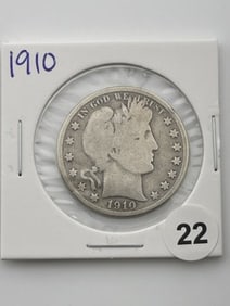 1910 Barber Half Dollar Coin