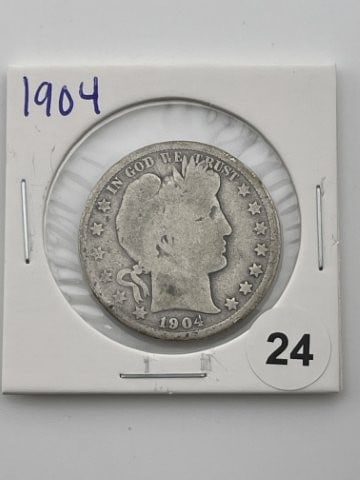 1904 Barber Half Dollar Coin (1 of 2)