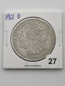 1921 D Morgan Silver Dollar Coin