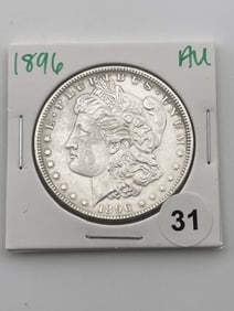 1896 AU Morgan Silver Dollar Coin