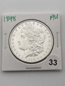 1898 AU Morgan Silver Dollar Coin