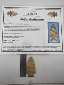 Hardin with Butler COA from Brown County, Illinois ex - Charlie McCorkle Collection Indian Artifact