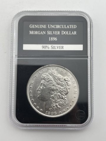 1896 UNC 90% Silver Morgan Silver Dollar Coin (1 of 2)
