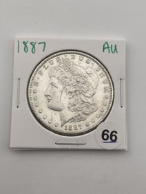1887 AU Morgan Silver Dollar Coin