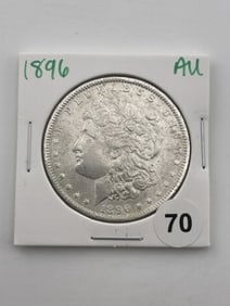 1896 AU Morgan Silver Dollar Coin