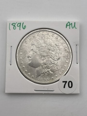 1896 AU Morgan Silver Dollar Coin: All coins have been Sigma tested for authenticity. Please bid with confidence. KEY WORDS: INDIAN ARTIFACT ARTIFACTS ARROWHEAD ARROWHEADS NATIVE AMERICAN MISSISSIPPIAN QUAPAW CADDO POTTERY COINS MORGAN