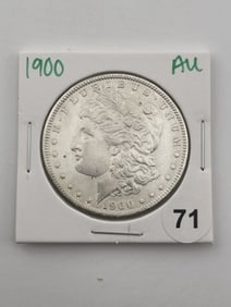 1900 AU Morgan Silver Dollar Coin