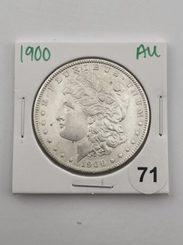 1900 AU Morgan Silver Dollar Coin: All coins have been Sigma tested for authenticity. Please bid with confidence. KEY WORDS: INDIAN ARTIFACT ARTIFACTS ARROWHEAD ARROWHEADS NATIVE AMERICAN MISSISSIPPIAN QUAPAW CADDO POTTERY COINS MORGAN