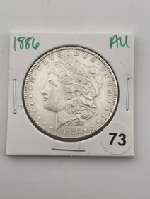 1886 AU Morgan Silver Dollar Coin