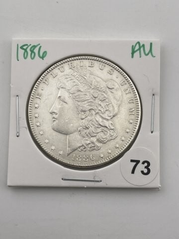 1886 AU Morgan Silver Dollar Coin (1 of 2)