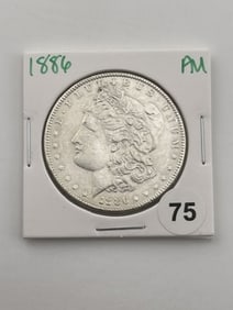 1886 AU Morgan Silver Dollar Coin