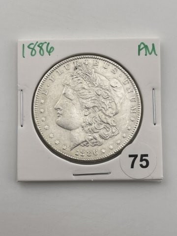1886 AU Morgan Silver Dollar Coin (1 of 2)