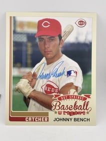 8x10" Johnny Bench Hand Signed Authentic Autograph
