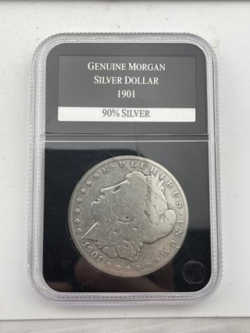 1901 90% Silver Morgan Silver Dollar Coin (1 of 2)