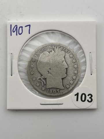 1907 Barber Half Dollar Coin (1 of 2)