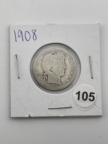 1908 Barber Half Dollar Coin
