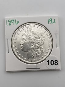 1896 AU Morgan Silver Dollar Coin