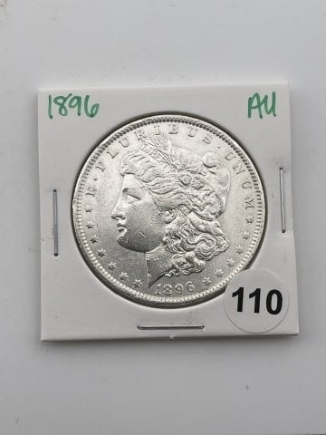 1896 AU Morgan Silver Dollar Coin: All coins have been Sigma tested for authenticity. Please bid with confidence. KEY WORDS: INDIAN ARTIFACT ARTIFACTS ARROWHEAD ARROWHEADS NATIVE AMERICAN MISSISSIPPIAN QUAPAW CADDO POTTERY COINS MORGAN