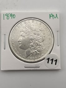 1890 AU Morgan Silver Dollar Coin