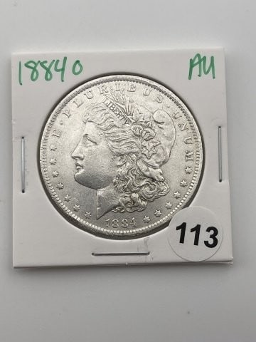 1884 O AU Morgan Silver Dollar Coin (1 of 2)
