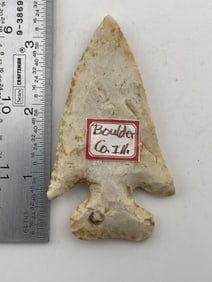 3 & 3/8" Thebes from Boulder County, Indiana Indian Artifact Arrowhead