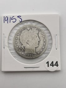 1915 S Barber Half Dollar Coin