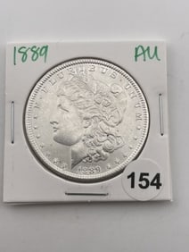 1889 AU Morgan Silver Dollar Coin