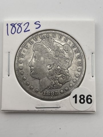 1882 S Morgan Silver Dollar Coin: All coins have been Sigma tested for authenticity. Please bid with confidence. KEY WORDS: INDIAN ARTIFACT ARTIFACTS ARROWHEAD ARROWHEADS NATIVE AMERICAN MISSISSIPPIAN QUAPAW CADDO POTTERY COINS MORGAN