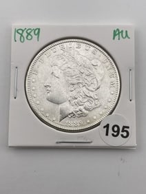 1889 AU Morgan Silver Dollar Coin