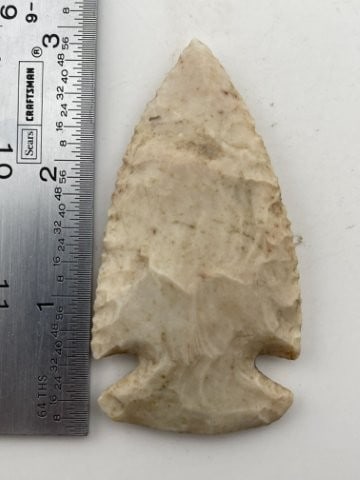 2 & 7/8" Hopewell Indian Artifact Arrowhead: KEY WORDS: INDIAN ARTIFACT ARTIFACTS ARROWHEAD ARROWHEADS NATIVE AMERICAN MISSISSIPPIAN QUAPAW CADDO POTTERY COINS MORGAN DOLLAR PEACE DOLLAR SILVER COINS Arkansas. Now taking in consignments for pre-