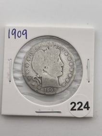 1909 Barber Half Dollar Coin