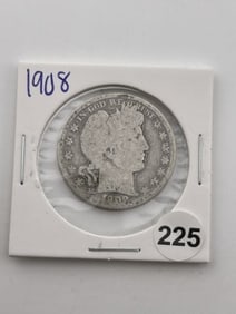 1908 Barber Half Dollar Coin