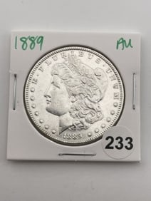1889 AU Morgan Silver Dollar Coin