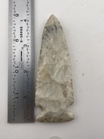 4 & 1/8" Side Notch Indian Artifact Arrowhead