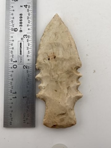 3 & 3/4" Triple Notch Evans Point Indian Artifact Arrowhead (1 of 4)