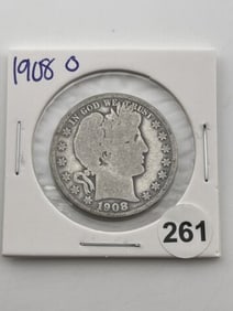 1908 O Barber Half Dollar Coin