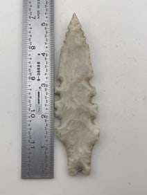 5 & 1/4" Eccentric very unusual notches Indian Artifact Arrowhead