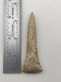 3 & 1/2" Drill Indian Artifact Arrowhead