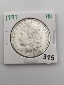 1897 AU Morgan Silver Dollar Coin